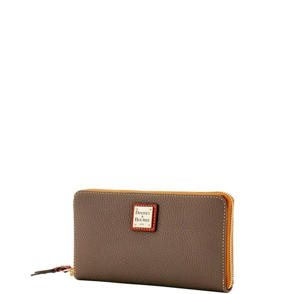 Dooney & Bourke Pebble Grain Large Zip Around Wristlet Wallet - Elephant - Picture 2 of 3